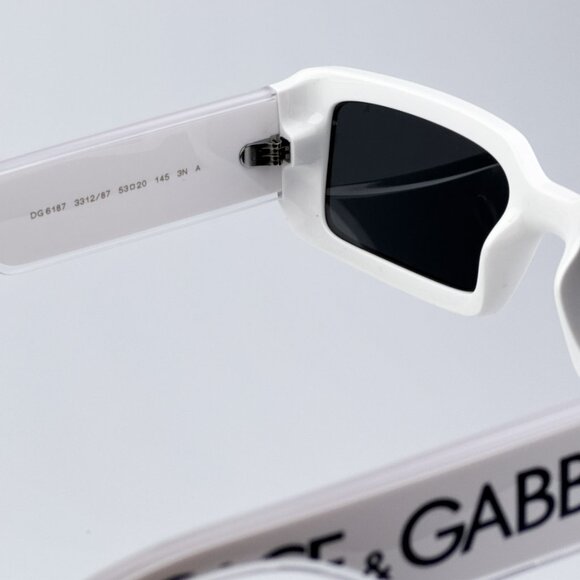 D&G DG6187 331287 BRAND NEW Sunglasses White Dark Grey Rectangle Unisex - Picture 10 of 11